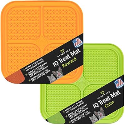 Hyper Pet IQ Treat Mat | Made in USA | Dog Lick Mat & Fun Alternative to Slow Feeder Dog Bowls, Snuffle Mat for Dogs, and Dog Puzzle Toys | Calming Mat for Dog Anxiety Relief | Just Add Healthy Treats