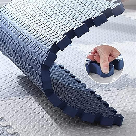 GSQUARE Fitness Puzzle Mat, Gym Floor Mat, Exercise Mat, EVA Foam Interlocking Tiles, Protective Flooring for Gym Equipment and Workouts, 12mm Extra Thick (Yellow, 4pcs - 16 Square Feet) 3
