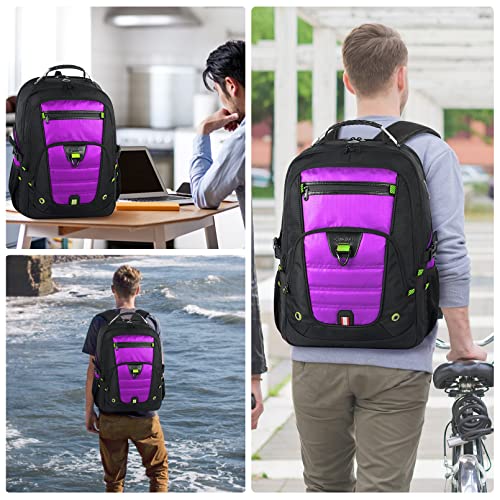 Travel Backpack For Women, Extra Large Laptop Backpack, Waterproof Anti Theft Backpack 17.3 Inch With Usb Port, Tsa Approved Daypack, 50L Big Backpack, Gifts For Women Teacher Business College, Purple #TOP5