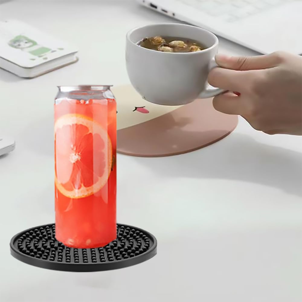 8 posavasos redondos de silicona, protectores antideslizantes para tazas y mesas para el hogar, cafetería, bar, hotel