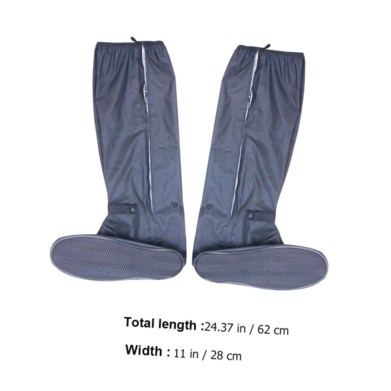TINEASUR 1pair Thickened Rainproof Shoe Non- Portable Overshoes for Easy Wear Zipper Design for Wet Weather and Cycling Activities