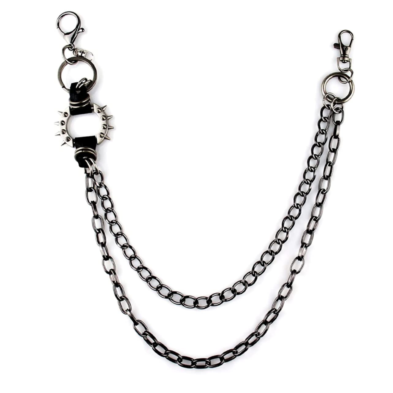 OFFSCH Stylish Multi-Layer Keychain for Men - Boys Silver Metal Chains for Jeans Trousers Hip Hop Gothic Rock Style Pants Chain Ideal for Motorcycle Pants and Punk Fashion Unisex