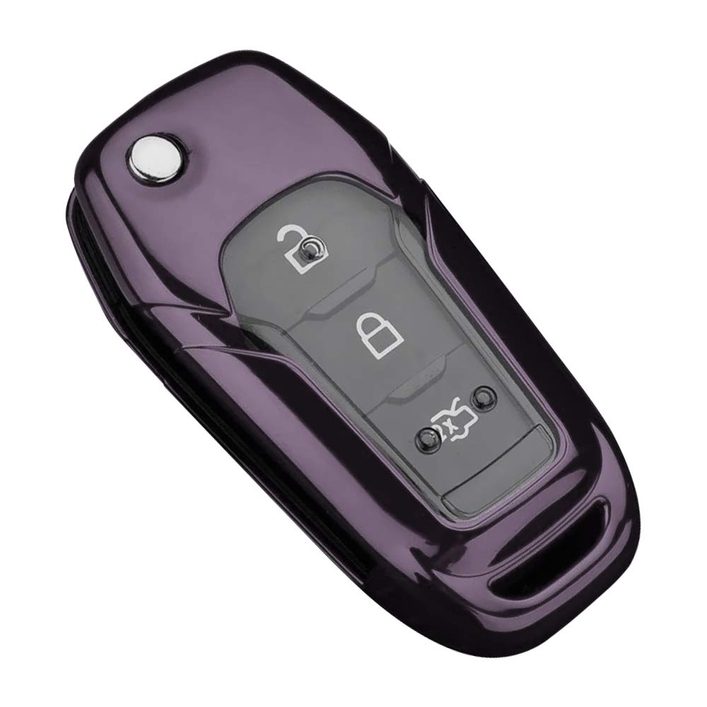 linwei for Ford Keychain， 360°Protection Ford Key Case Made of Soft Rubber Make The Car Key Dazzling, Cool, Durable and Wear-Resistant, for Ford Fusion/Mondeo/S-max Edge/Fecosport/Ford Edge …