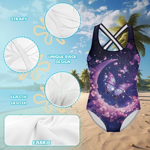 Image of Kids One Piece Swimsuit for Girls 5-14 Years Old Pretty Secure and Comfortable