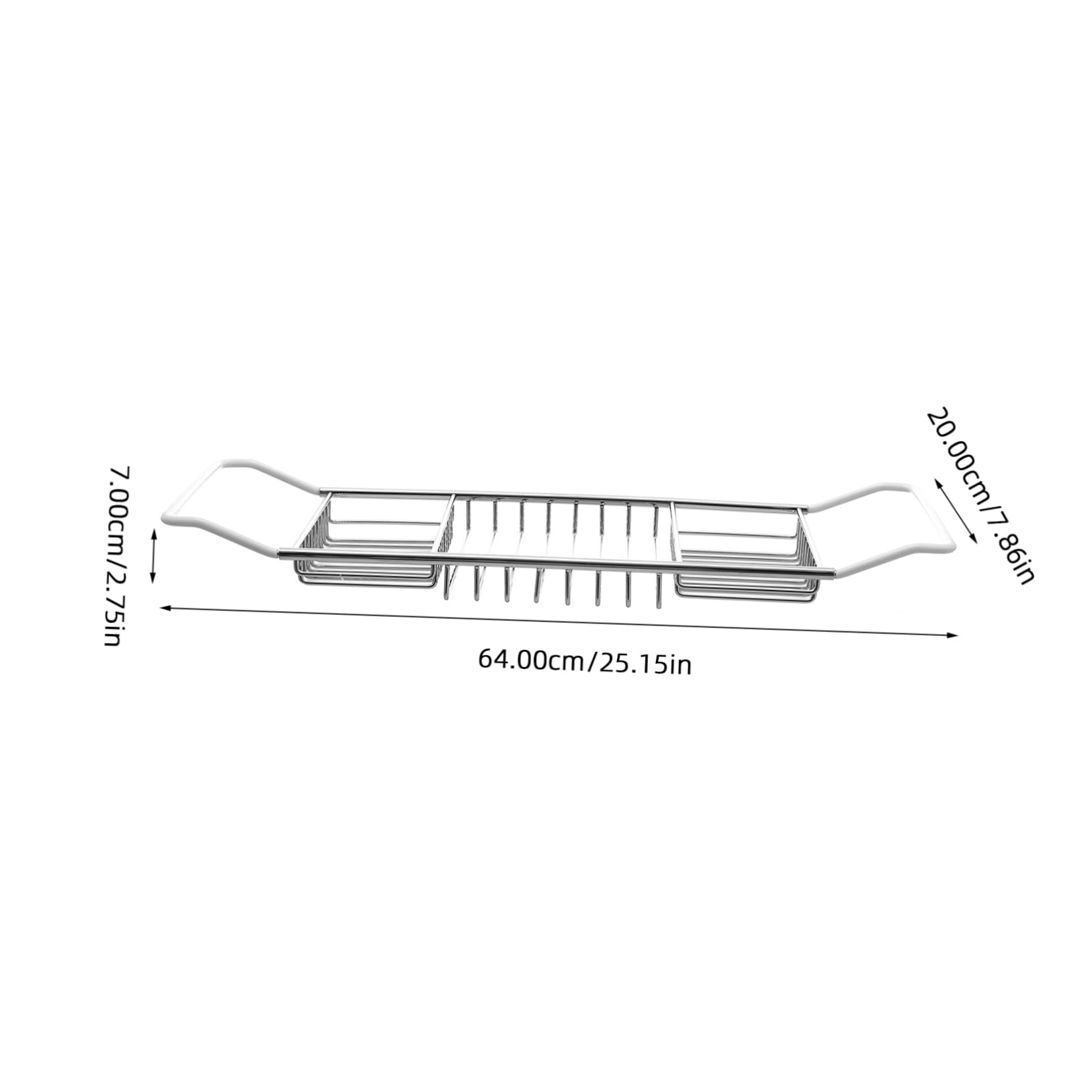 HEALEEP Stainless Steel Bathtub Tray Holder Expandable Anti-Slip Rack for Bath Storage Versatile Organizer for Phones Soap and Towels Easy to Clean and Compatible Tubs