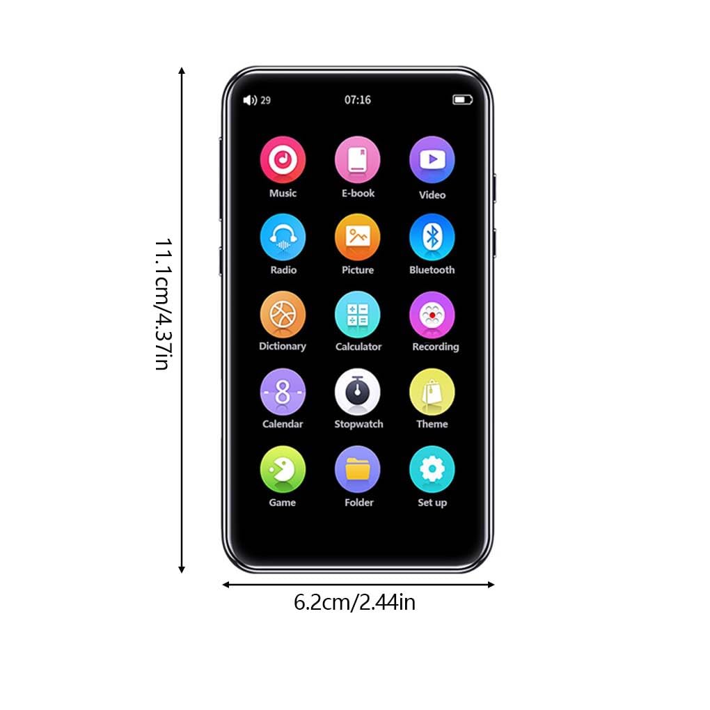 Screen da 4 Pollici Lettore MP5 Compatibile con Bluetooth 5.0 Lettori Musicali Ricaricabili multifunzionali Registratore Regalo di Compleanno