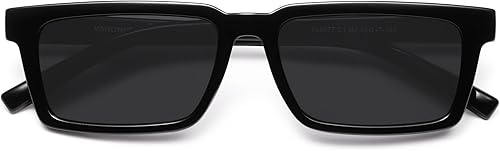 VANLINKER Gafas de sol polarizadas rectangulares retro para mujeres y hombres, a la moda, pequeñas, elegantes, de los años 80 y 90, gafas de sol