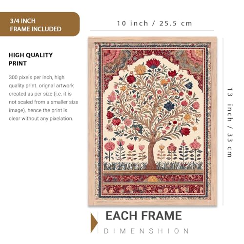 Image of kotart Indian Traditional Art Wall Painting Home Decoration With Frame For Living Room Bed Room Hotel Wall Decor Digital Reprint Engineered Wood Set of 3 (10X13 INCH)