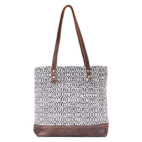 Bolso tote Myra Bag Blissy reciclado lienzo y cuero miniatura 1
