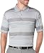 PGA TOUR Men's Golf Performance Short Sleeve Stripe Jacquard Polo Shirt, Quiet Shade, Large