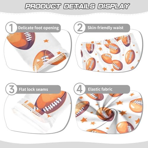 ALAZA Girls' Leggings Children's Yoga Pants Skinny Printed Dance Rugby Star Football Comfortable 4T2