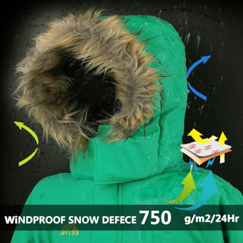 Image of AFILOK Kid's Winter Overalls Ski Suits Boy's and Girl's Waterproof Snowboard Jumpsuits One Piece Snowsuit Jackets Coats