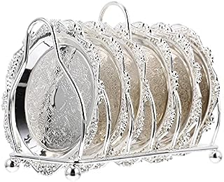 NUOBESTY 1 Set Metal Serving Dish with Storage Rack Snack Platter With Drying Rack Silver Fruit Tray Dinner Plate Tableware Organizer Holder for Home Wedding Party Silver