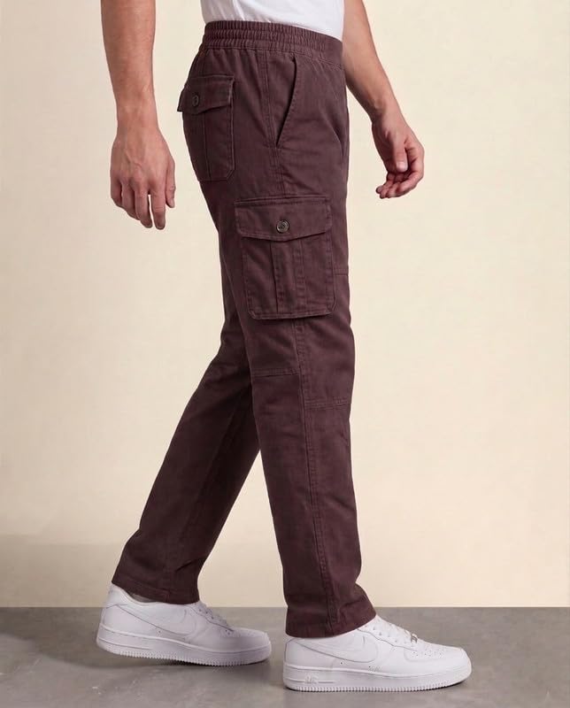 Image of WarriorWorld Men's Cotton Cargo Joggers - Greige