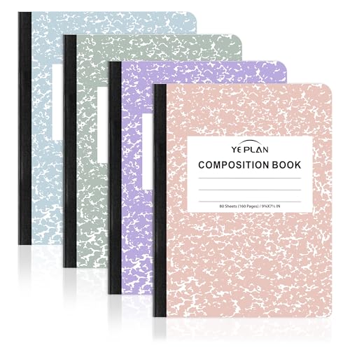 Cahier de composition pastel marble esthétique pour bureau et fournitures scolaires