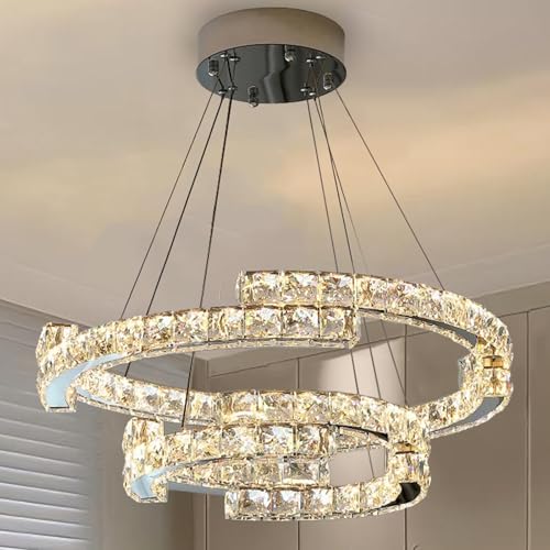 Daksan Lustre Pendente LED Dourado Moderno - 2 Anéis Ajustáveis (...