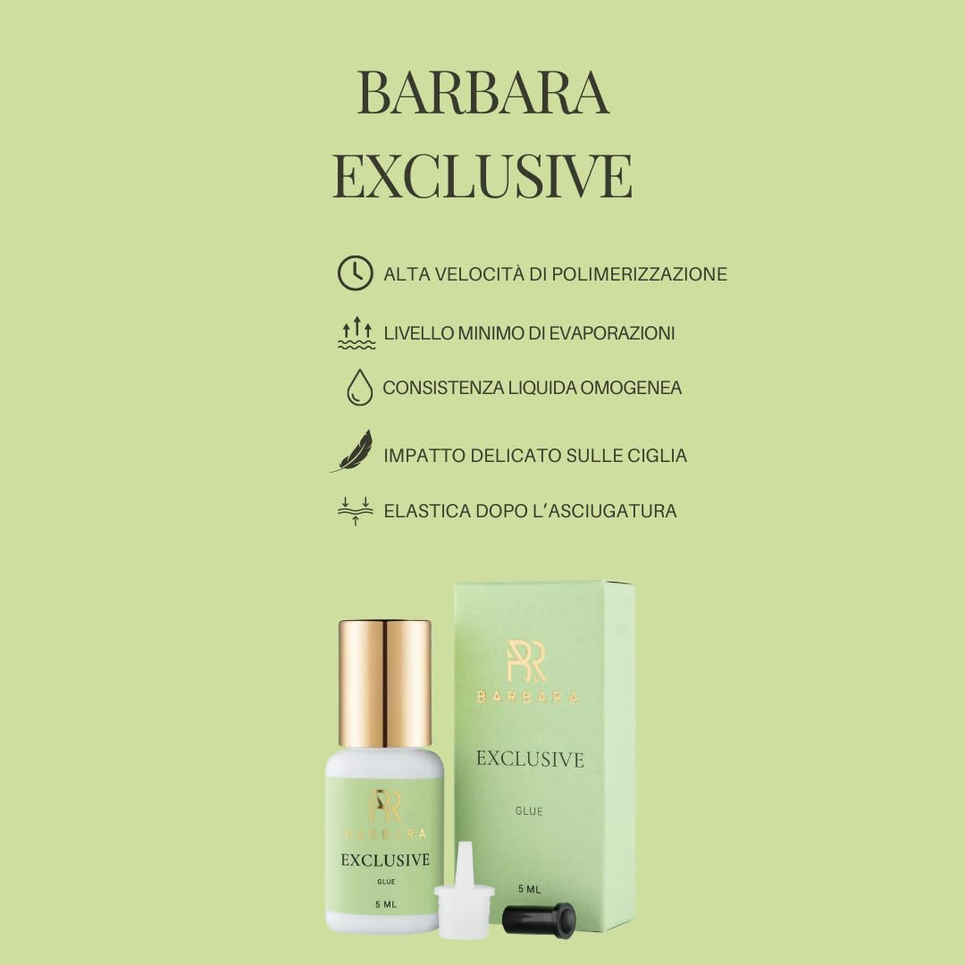 Colle Professionnelle pour Extensions de Cils BARBARA "Exclusive" | Longue durée jusqu'à 8 semaines | Pour les yeux sensibles – Vapeurs minimales | Adhérence rapide 0,5-sec. | Colle Pour Faux Cils