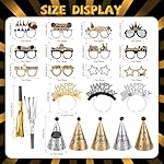 36 Pcs Black Golden Birthday Party Hats Set Includes 6 Party Cone Hats 6 Birthday Headband 12 Paper Glasses 12 Noise Makers Party Supplies for Photo Booth Props - Image 3