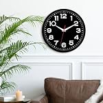 Wall Clock Silent Non-Ticking Modern Clock Battery Operated 10 Inch Small Classic Analog Decorative for Kitchen, Living Room, Office, Bedroom, Bathroom (Black Black) - Image 4