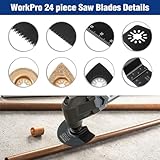 WORKPRO 24-Piece Oscillating Multi Tool Accessories Kit, Wood Metal Oscillating Saw Blades, Mix Multitool Blades Set for Cutting, Sanding, Grinding - Image 6
