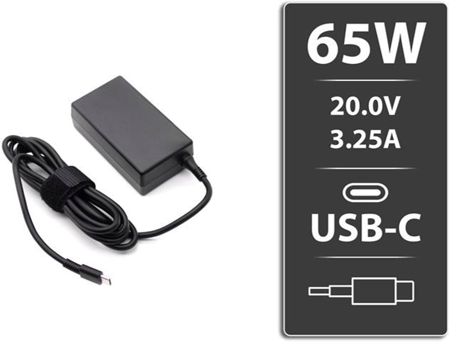 HP L67440-001- 65W 20V 3.25A USB-C AC Adapter for,EliteBook x360, P/N: L65505-003, L67440-001, TPN-DA20.