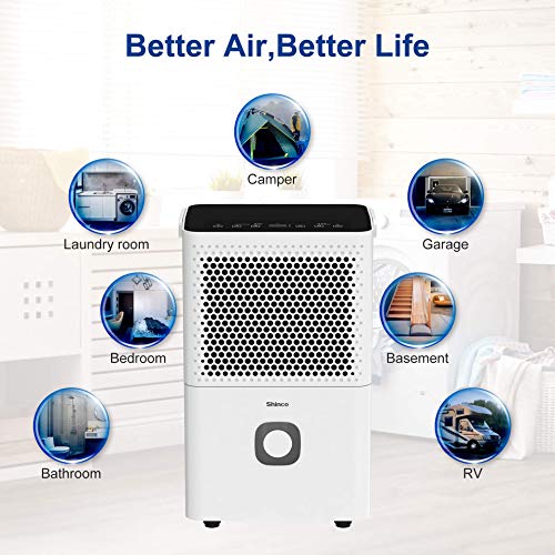 Shinco 30 Pints Dehumidifier For Home And Basements, 1500 Sq.ft Dehumidifier With Drain Hose, Auto Or Manual Drainage, Auto Defrost, Quietly Remove Moisture, Activated Carbon Filter, 24Hr Timer #TOP7