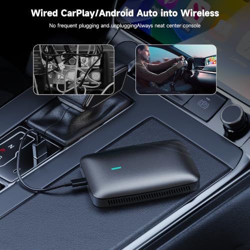 ATOTOSELECT Wireless CarPlay & Android Auto Adapter Support YouTube/Netflix - image 2