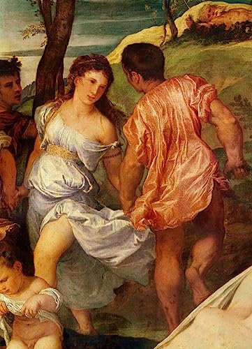 Peinture la Bacchanale Tiziano - Transformez un Mur Vide en Déco Salon Élégante