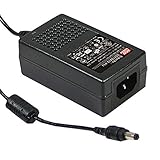 MEAN WELL GST18A05-P1J AC-DC High Reliability Industrial Table Top Power Supply, 2.1mm Plug Level VI, 5V 3A 15W 3-Wire