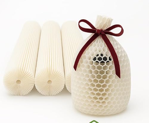 Housse de protection en papier nid d’abeille – papier nid d’abeille pour bouteilles et verres/bocaux – emballage flexible pour bouteilles de vin et produits fragiles - Crème - 22,50 cm