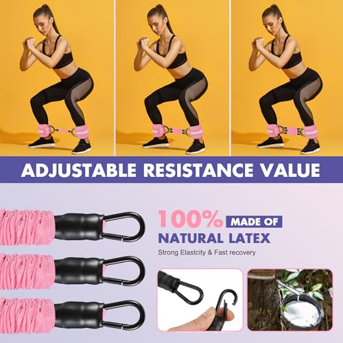 Resistance Band Set with Ankle Straps, Glutes Workout Equipment, Ankle