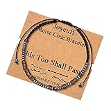Morse Code Bracelet for Couples Women Men Adjustable Strand Engraved Matching Love Bracelet Set 2 PCS Secret Message Wood Beads with Cord Card Unique Funny Gift for Friend Ohana Mothers Day Valentine