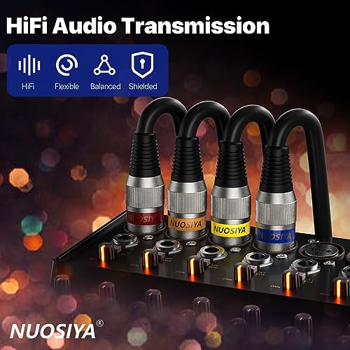 NUOSIYA XLR Kabel 1m 2 Pack, Mikrofon XLR Symmetrisch Audio Verlängerungskabel, 3-poligen Adapter XLR Stecker auf Buchse Kabel für Studio-Recorder, Mikrofon, Mixer, Lautsprechersystem