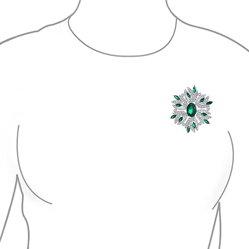 Vista 3 de Bling Jewelry Moda grande declaración estilo vintage simulado cristal bufanda flor art déco broche Pin para mujer