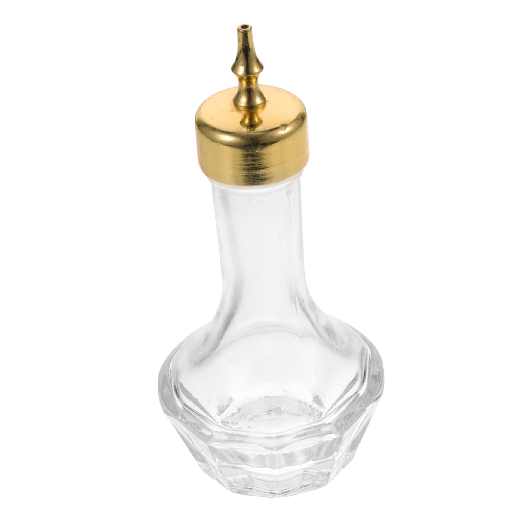 COLLBATH Absinthe Bottle Wine Shaker Bottle Decorative Bitter Dasher Juice Dispenser Professional Bar Tool Bitters Bottle Dispenser Cocktail Bitters Bottle Bar Pourer Bartender Glass Golden