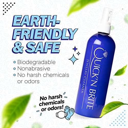 Quick N Brite Jewelry-Cleaner Kit With Large And Small Scrub Brushes, 16 Oz #TOP3