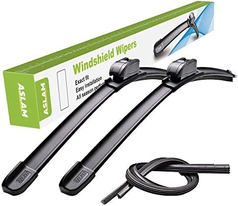 Windshield Wipers,ASLAM Type-G 24"+18" Wiper Blades:All-Season Blade for Original Equipment Replacement and Refills Replaceable,Double Service Life(set of 2)