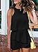 Dokotoo Womens Ladies Fashion 2025 Elegant Summer Casual Sexy Off Shoulder Halter Neck Ruffle Chiffon Sleeveless One Piece Short Rompers Jumpsuits,Black Small