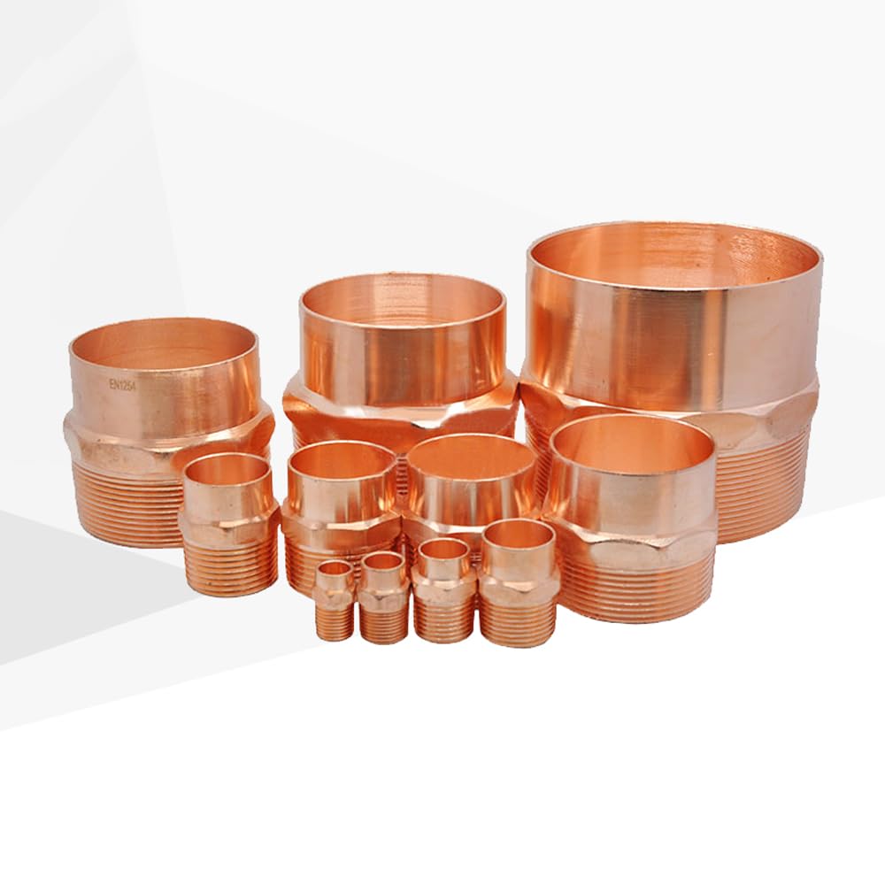 1/4" 3/8" 1/2" 3/4" 1" -4" Male to Solder Cup Connector Copper End Feed Coupling Plumbing Fitting Coupler for Air Condition(ID 12mm to 3I8 Inch) Brass Hose