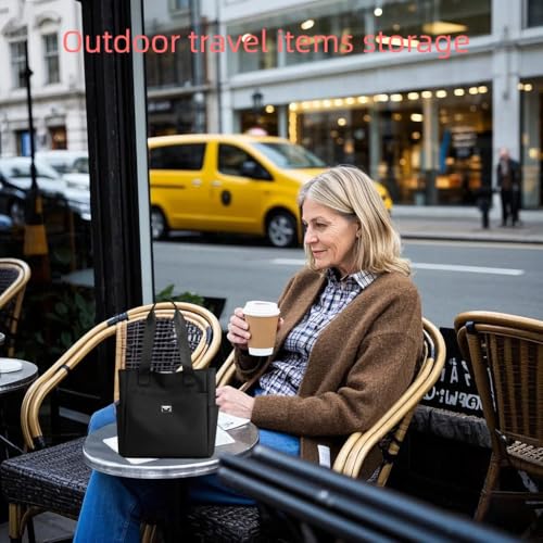 Large Capacity Water Repellent Multi Pocket Nylon Shoulder Bag With Zipper,For Work Travel Storage Handbag 6