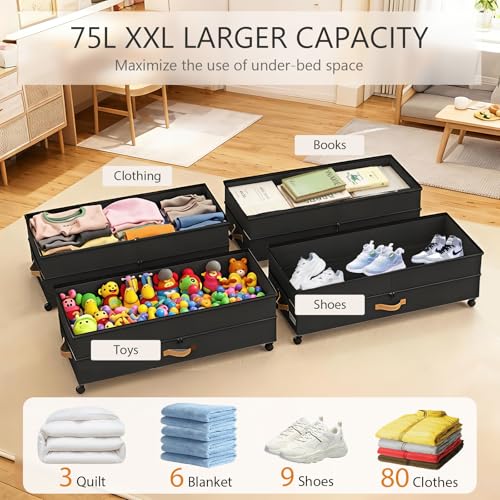 Under-Bed-Storage-with-Wheels-2-Pack-75L-XXL-Under-the-Bed-Storage-Containers-Large-12-Tall-Adjustable-Storage-for-Underbed-with-Lids-Rolling-for-Clothes-Shoes-Blankets-Black