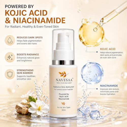 Image of Radiance Dew Moisturizer with Kojic Acid & Niacinamide for Glowing Skin | Brightening And Lightweight Hydrating Face Moisturizer for Men & Women | For All Skin Types | 50 ml