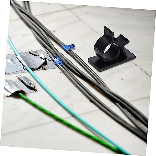 HOMSFOU 54 piezas Organizadores de Cables Clips Adhesivos para Gestión de Cables Bajo Escritorio miniatura 4