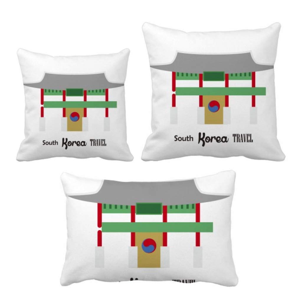 Coussin Corée avec motif monuments traditionnels, idée cadeau idéale