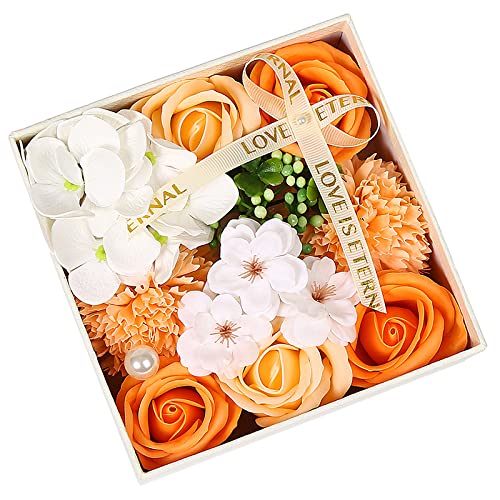 Fleur de savon rose artificielle sakura orange idée cadeau originale femme