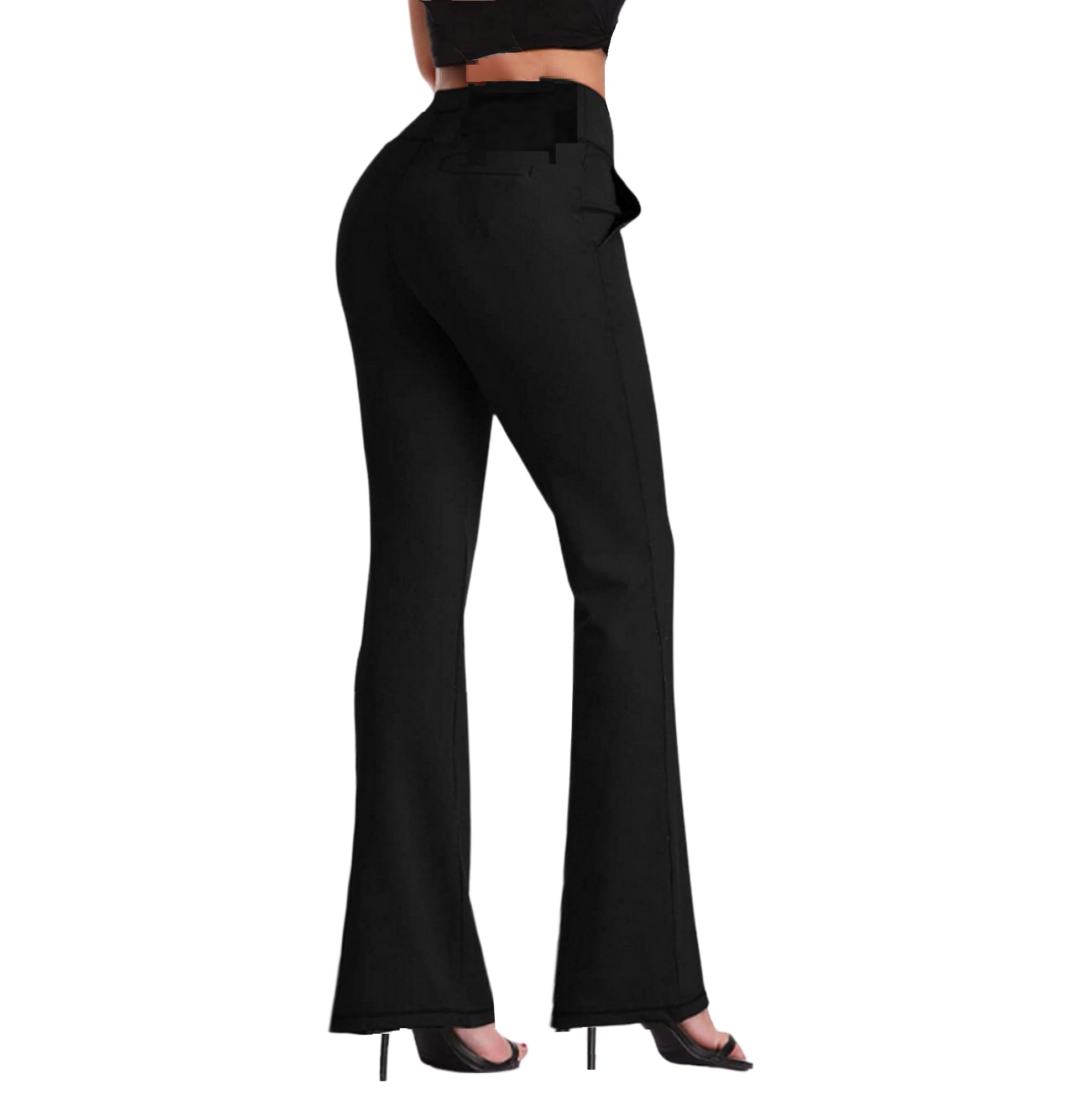 AIDAYOU Women Thicken Flared Dress Pants Wrinkle-Free Professional Work Casual Stretchy Bootcut
