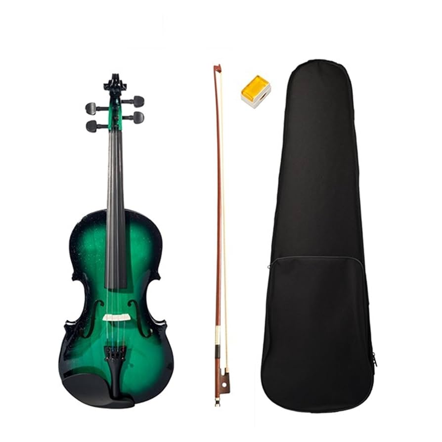 高品質 バイオリン フルサイズ 緑色ケース付き Amazon.co.jp: バイオリン 緑色 5 弦エレクトリック