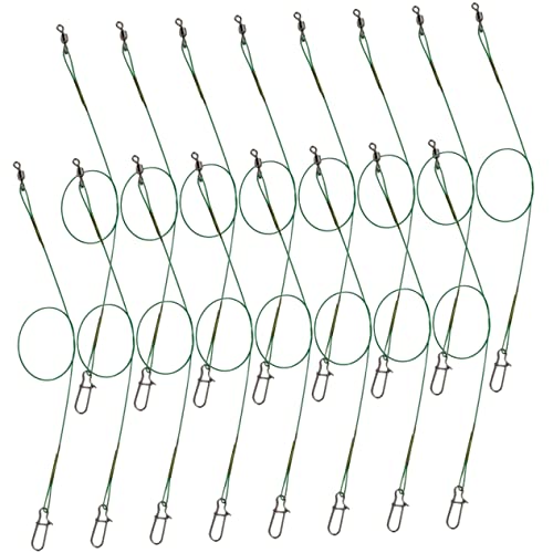 TOYANDONA 25Pcs Fishing Leader Wires with Swivel Design Durable Fishing Lines for Bass Trout and More High Strength Wear Resistant