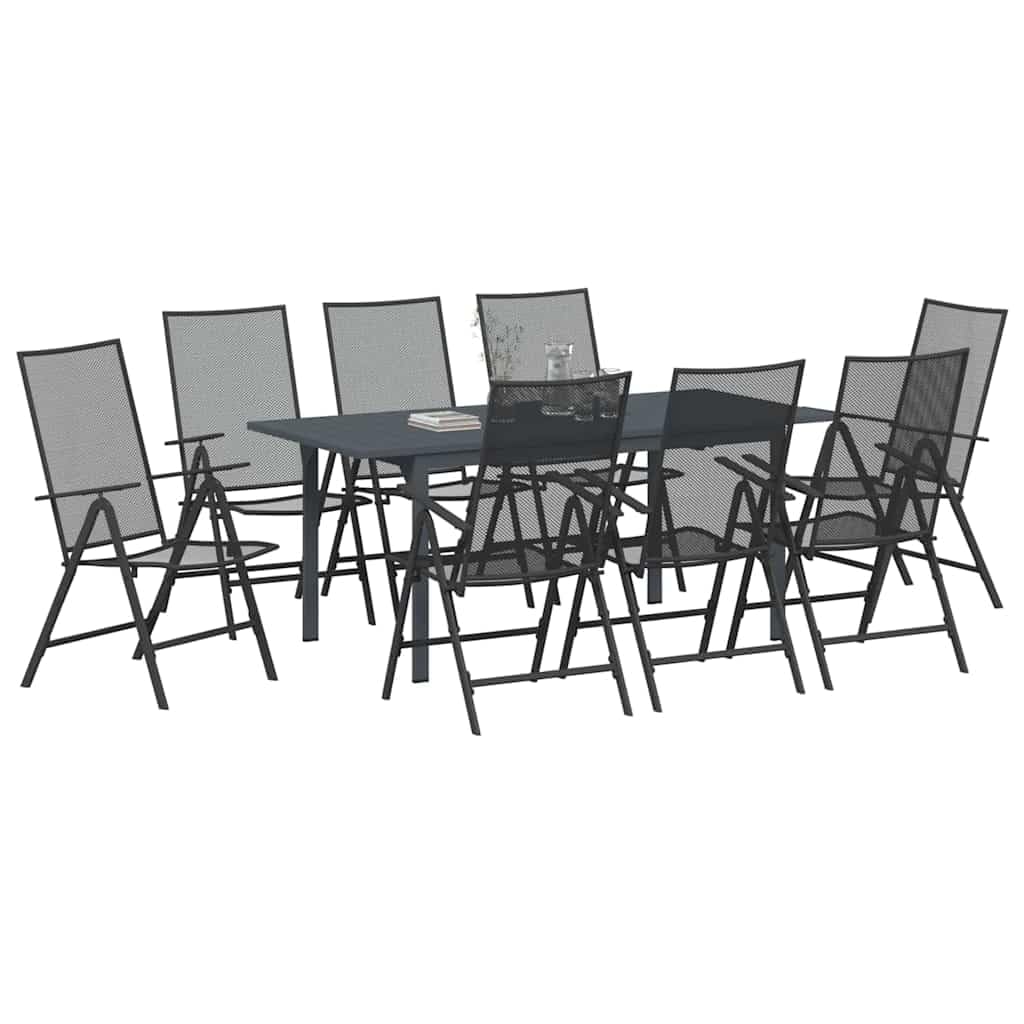 malowana proszkowo rama antracytowa zestaw ogrodowy 180 x 80 x 74 cm