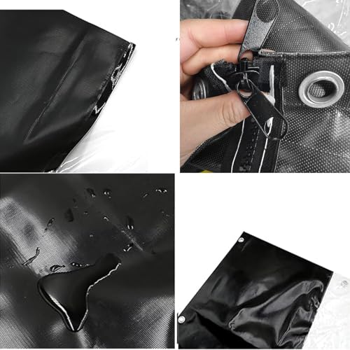 Bâche extérieure zippée et panneau transparent imperméable pour abri de terrasse - 3